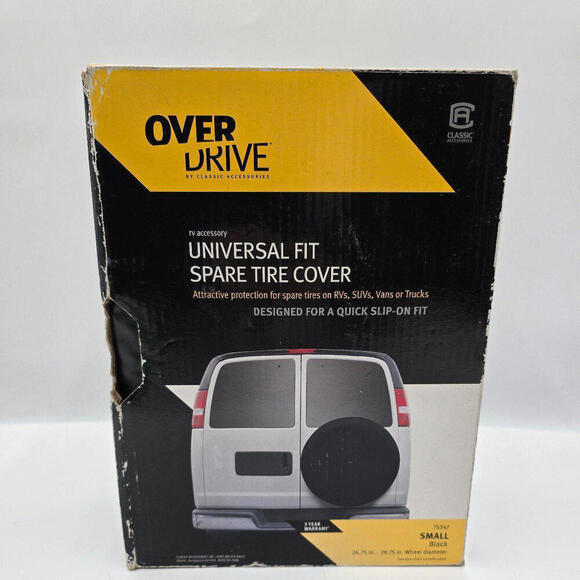 Universal Tire Cover Over Drive 75347 Spare‎ Tire Small Black - Picture 1 of 6
